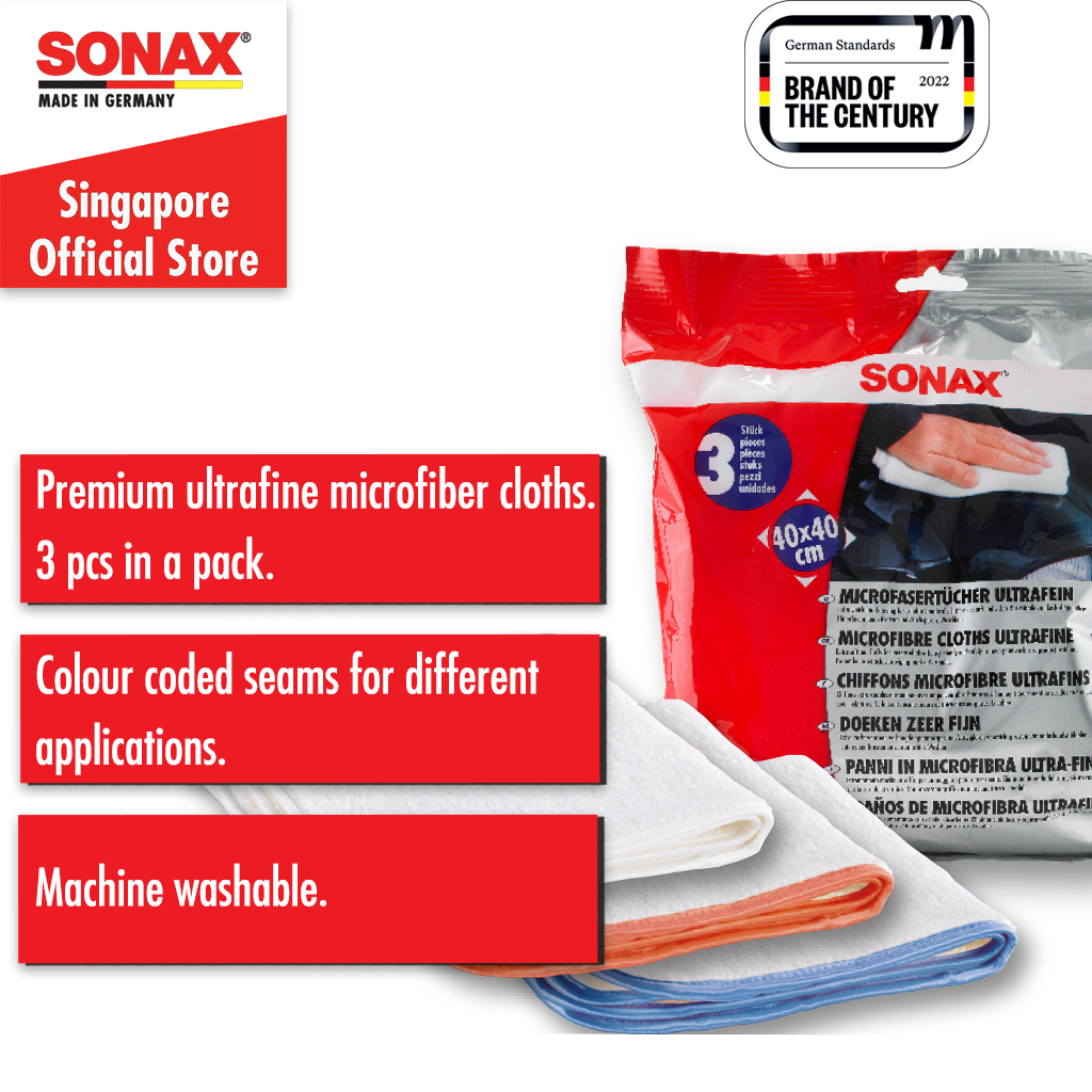 Sonax Premium Microfiber Cloths 3 pcs Pack