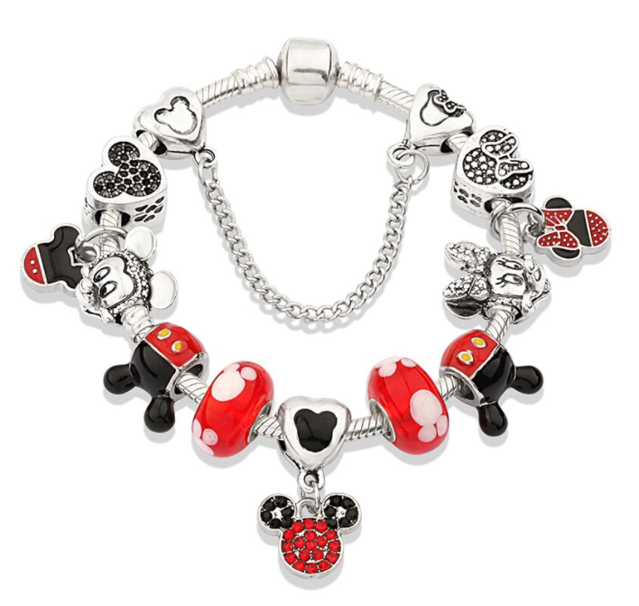 Mickey & Minnie Mouse Charm Bracelet - 19cm (In Stock)