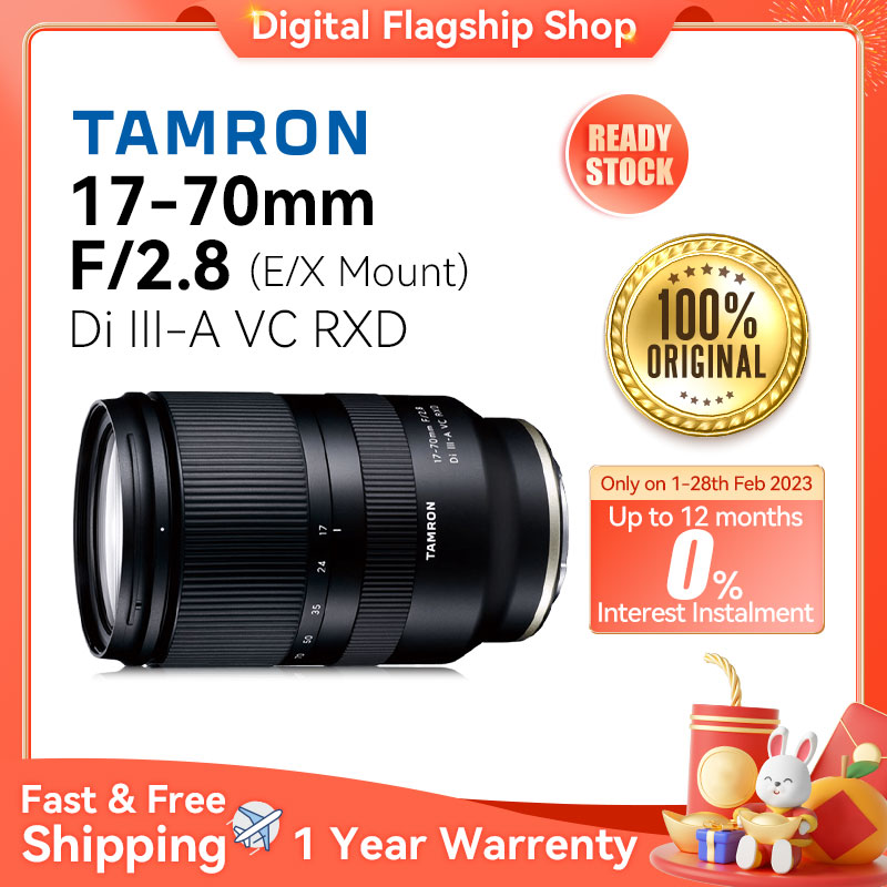 READY STOCK  Tamron 17-70mm F2.8 Di III-A VC RXD APS-C Mirrorless Camera Lens For Sony E A6400 A6600 ZV E10 Fujifilm XT3 XT4 Tamron 17 70 2.8
