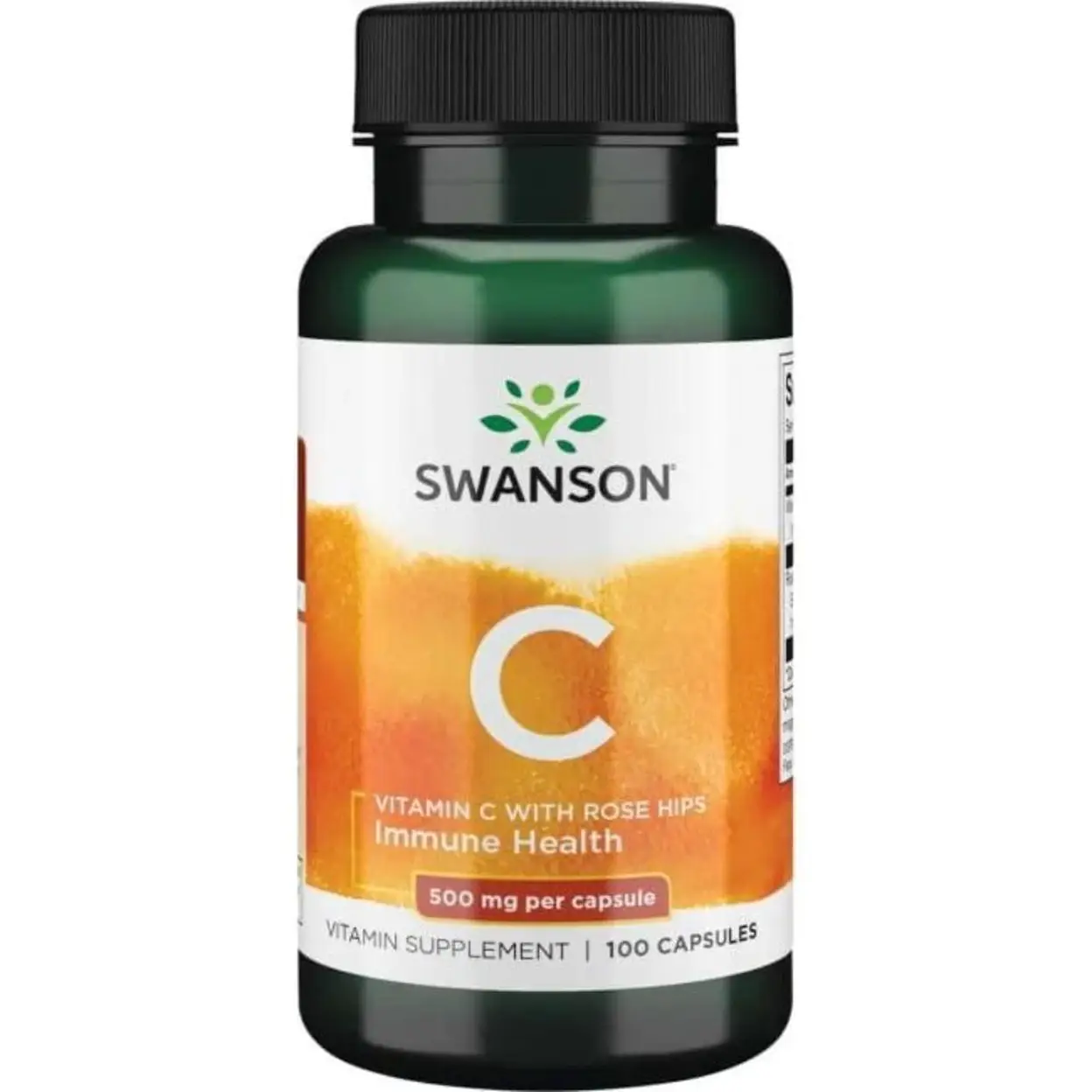 Swanson Vitamin C + Rose Hips Immune 500mg Capsules - 100 Capsules