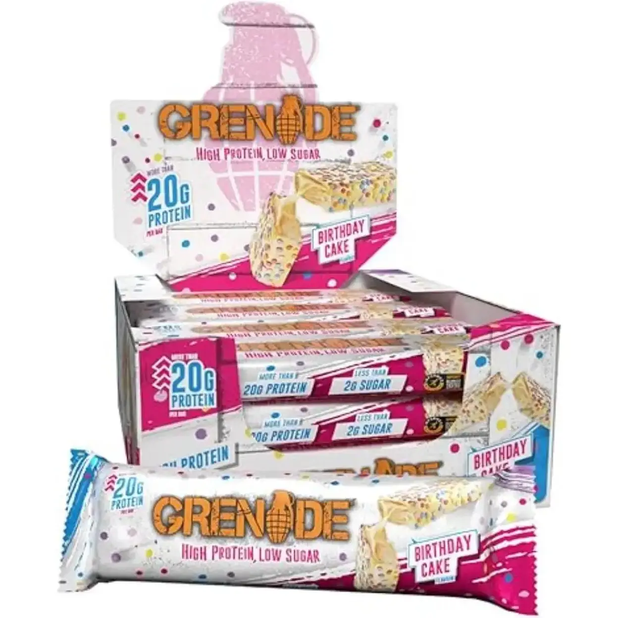 Grenade Carb Killa Protein Nutrition Bar Birthday Cake - 12 x 60g