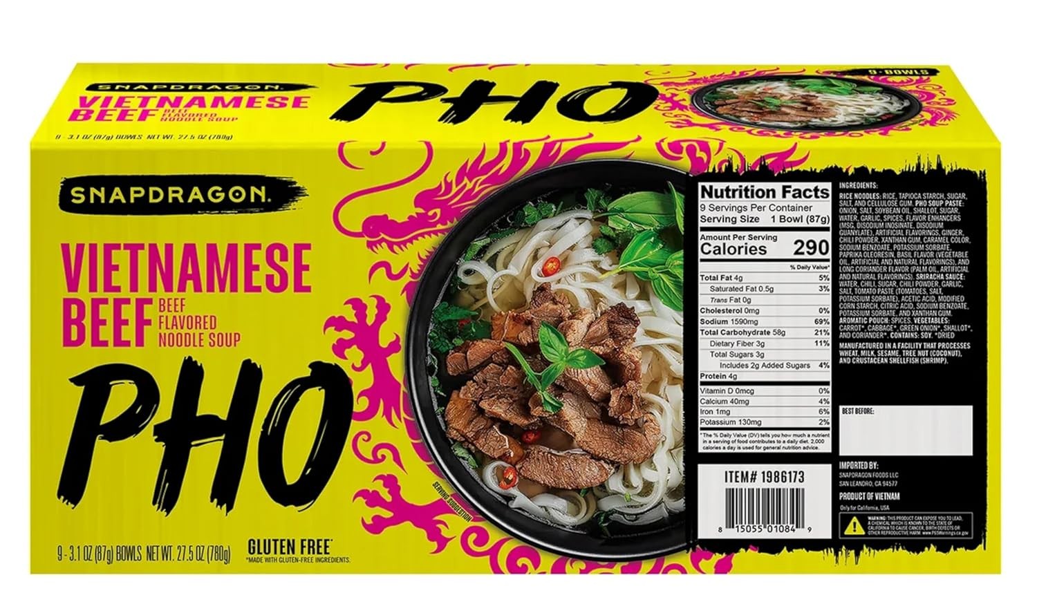 Snapdragon Vietnamese Pho Bowls (9 X 2.1 Oz)Total Net Wt (18.9 Oz),, ()